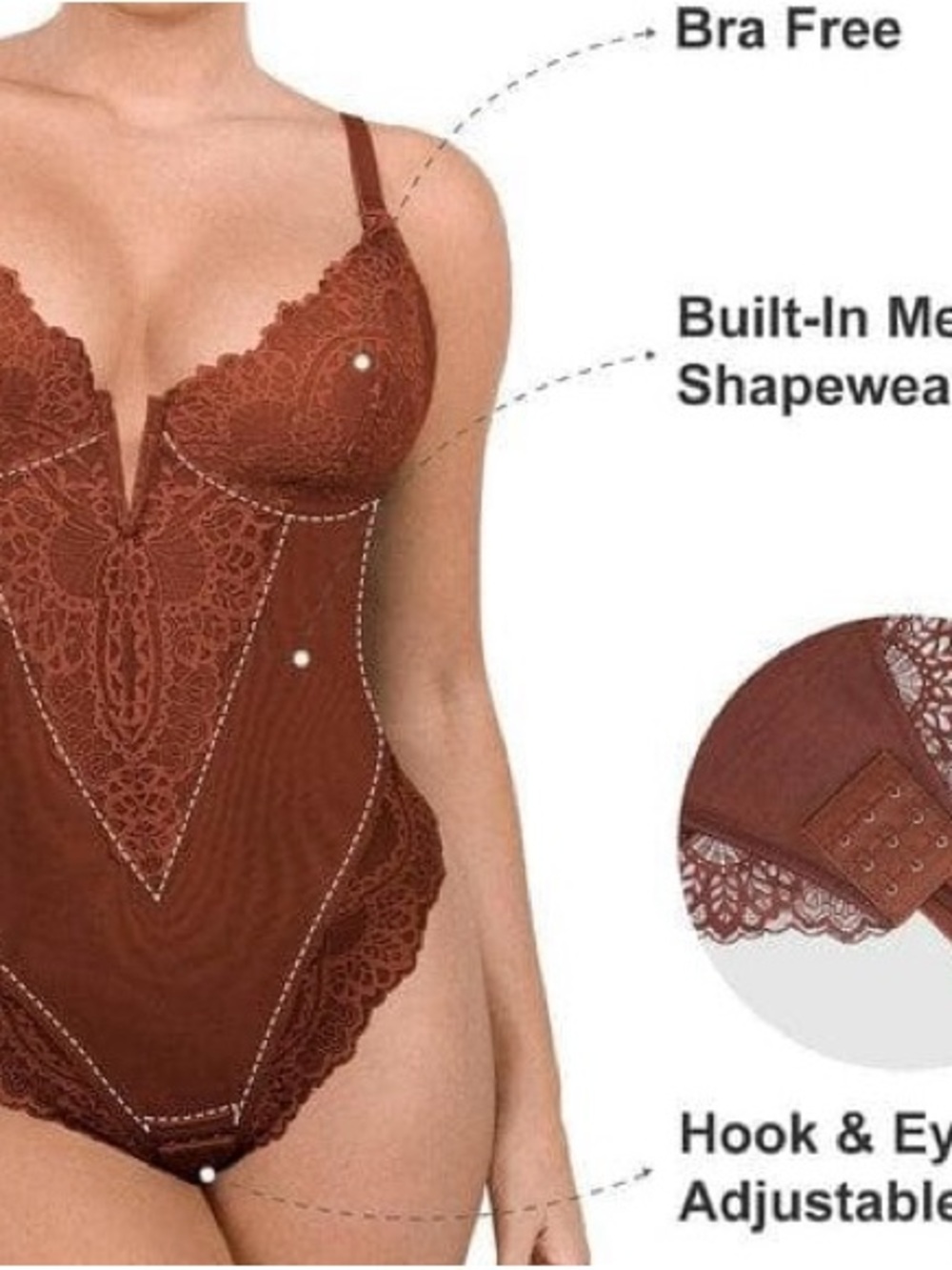 Shapewear Full Coverage Plunging Lace
Slimming Bodysuit - Picture 2 of 6